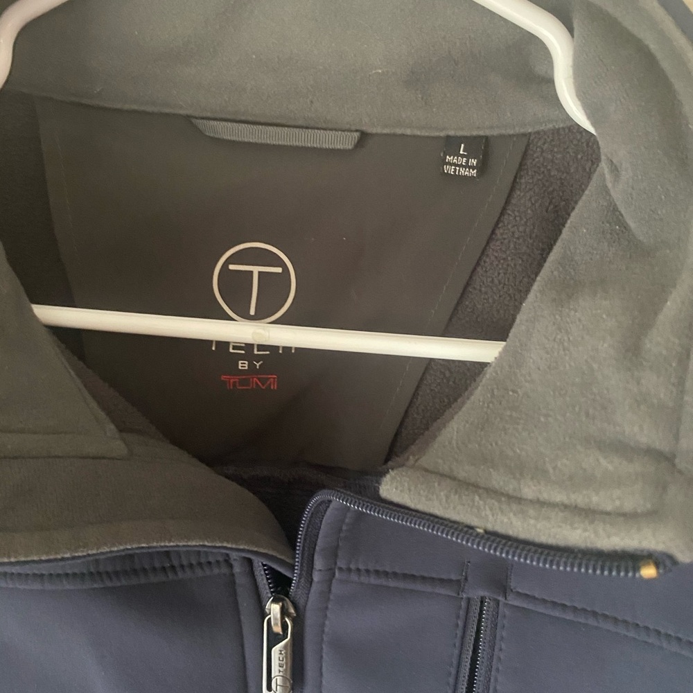 Tumi T Tech Softshell Jacket Blue Zip Front - image 3